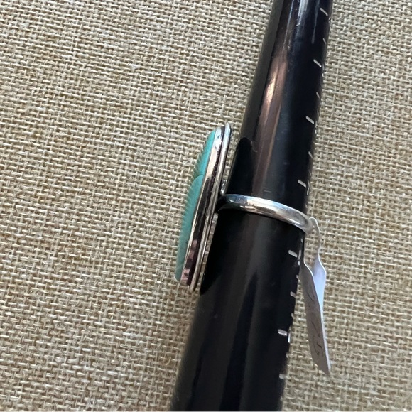 New Green Dendritic Dendrite Opal Stone Silver Overlay Ring 7.25 - 7.5 - Picture 4 of 7